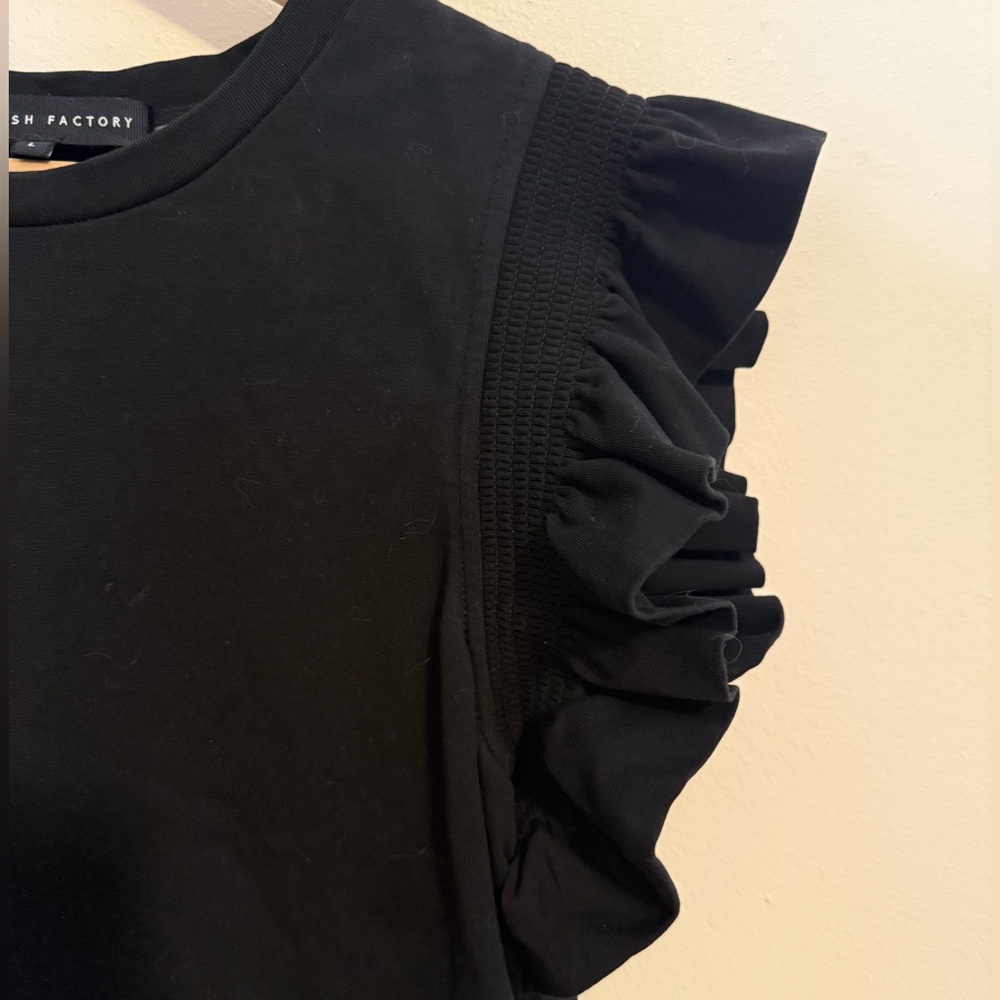 English Factory Black Knit Ruffled Mini Dress - Picture 9 of 12